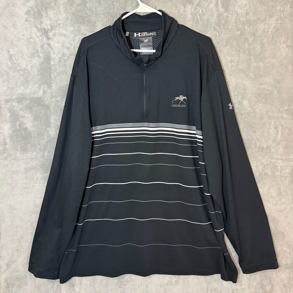Under Armour Coldgear Infrared Golf Pullover Mens 3XL Black Keeneland Logo Zip